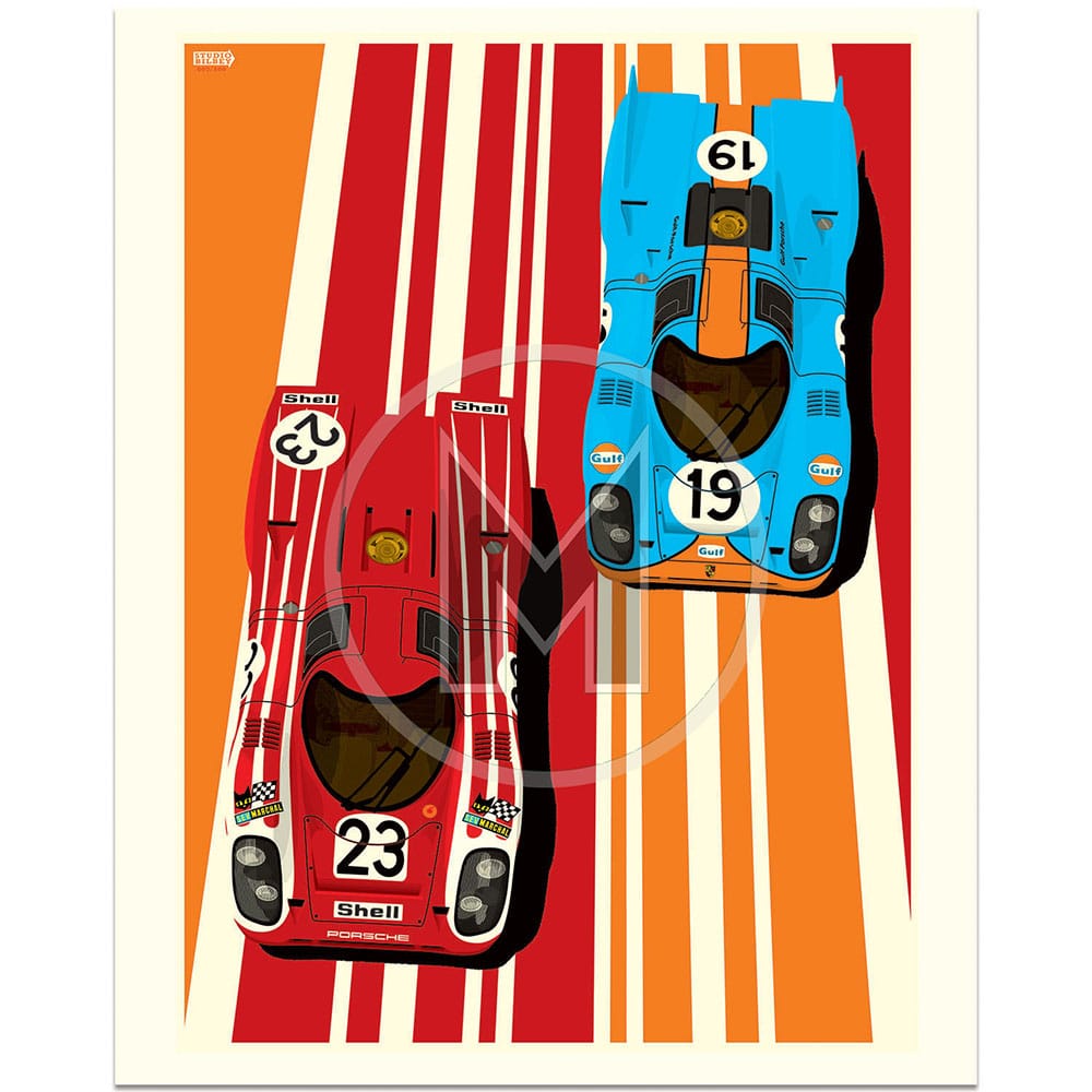 Famous Liveries: Porsche 917 | Salzburg & Gulf Oil | Le Mans 24H | Studio Bilbey | Limited Edition print