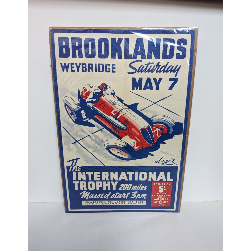 Original Vintage Brooklands International Trophy 1938 Poster