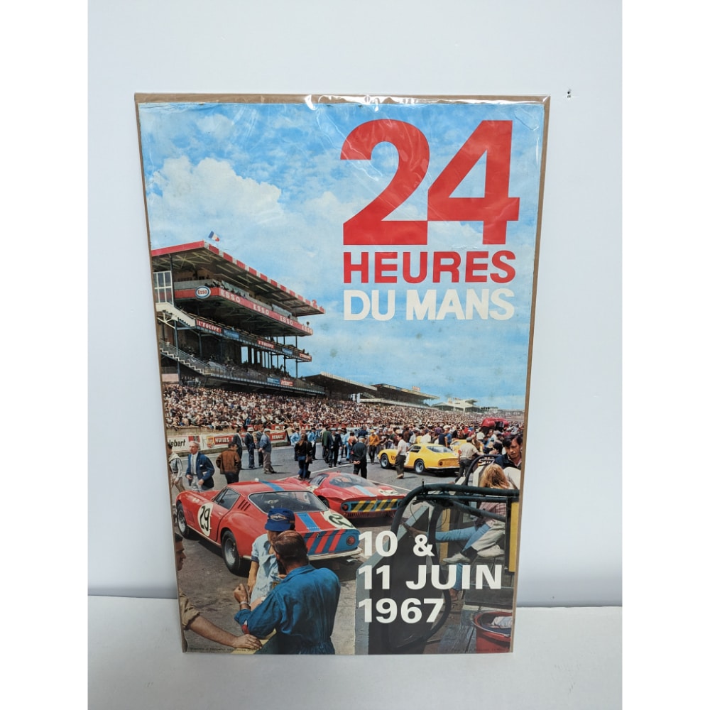 Original Vintage Le Mans 1967 Mounted Poster