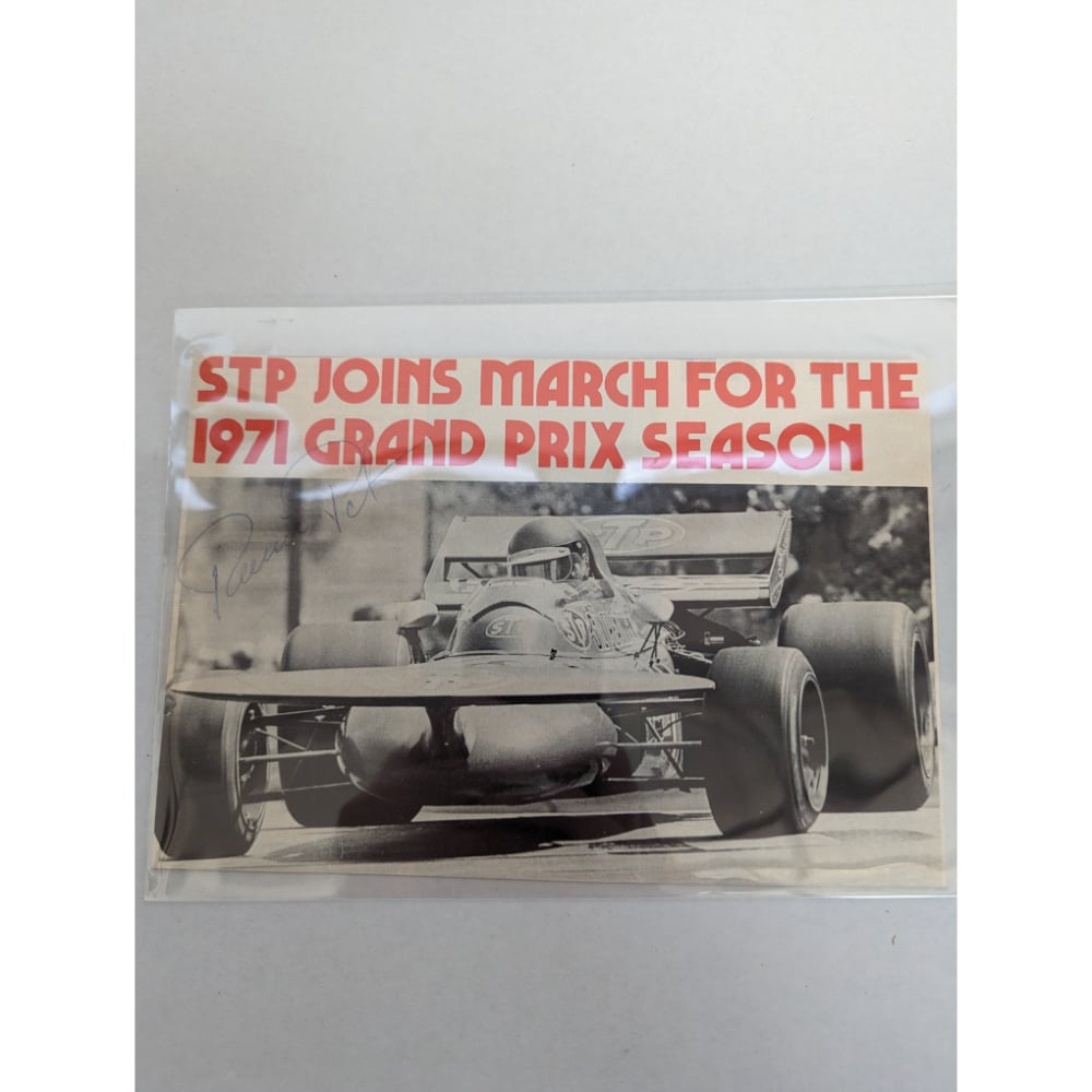 Vintage Signed Ronnie Peterson 1971 Photograph