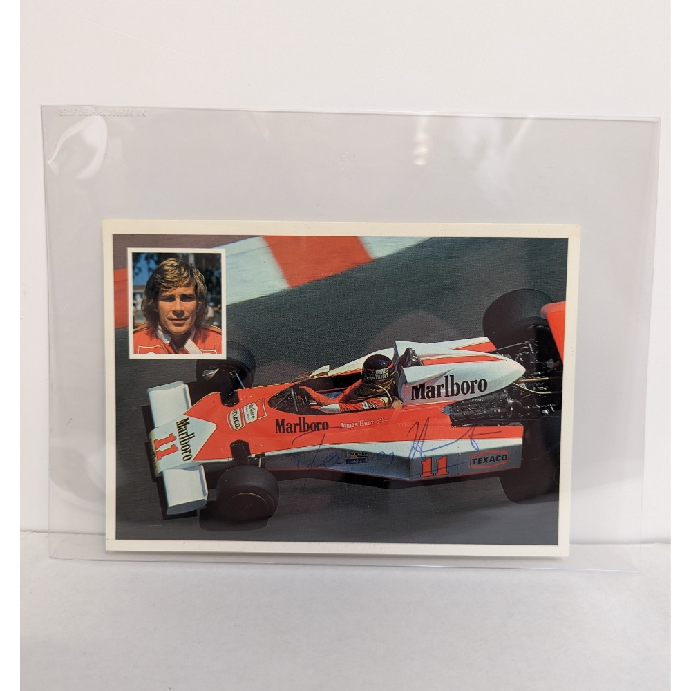 Vintage Signed James Hunt McLaren 1976 Photograph