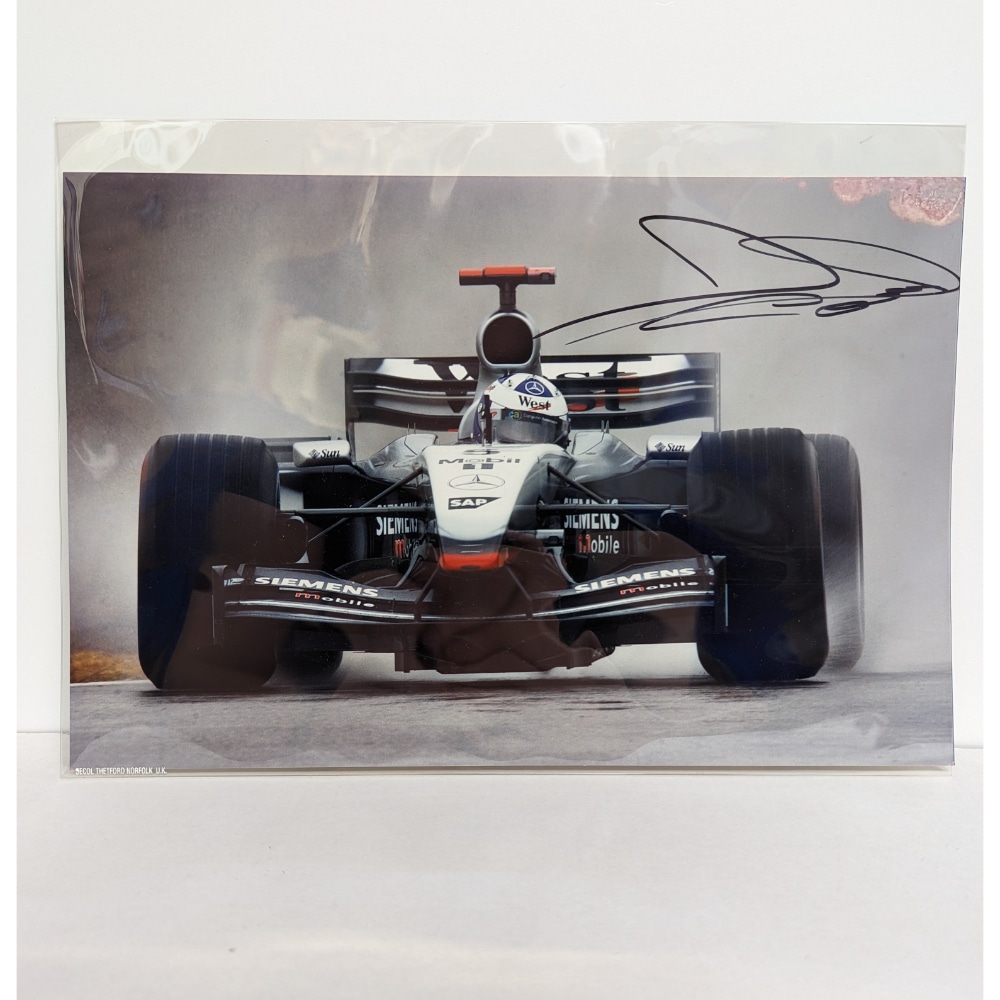 Signed David Coulthard McLaren 2000s Rain Photograph