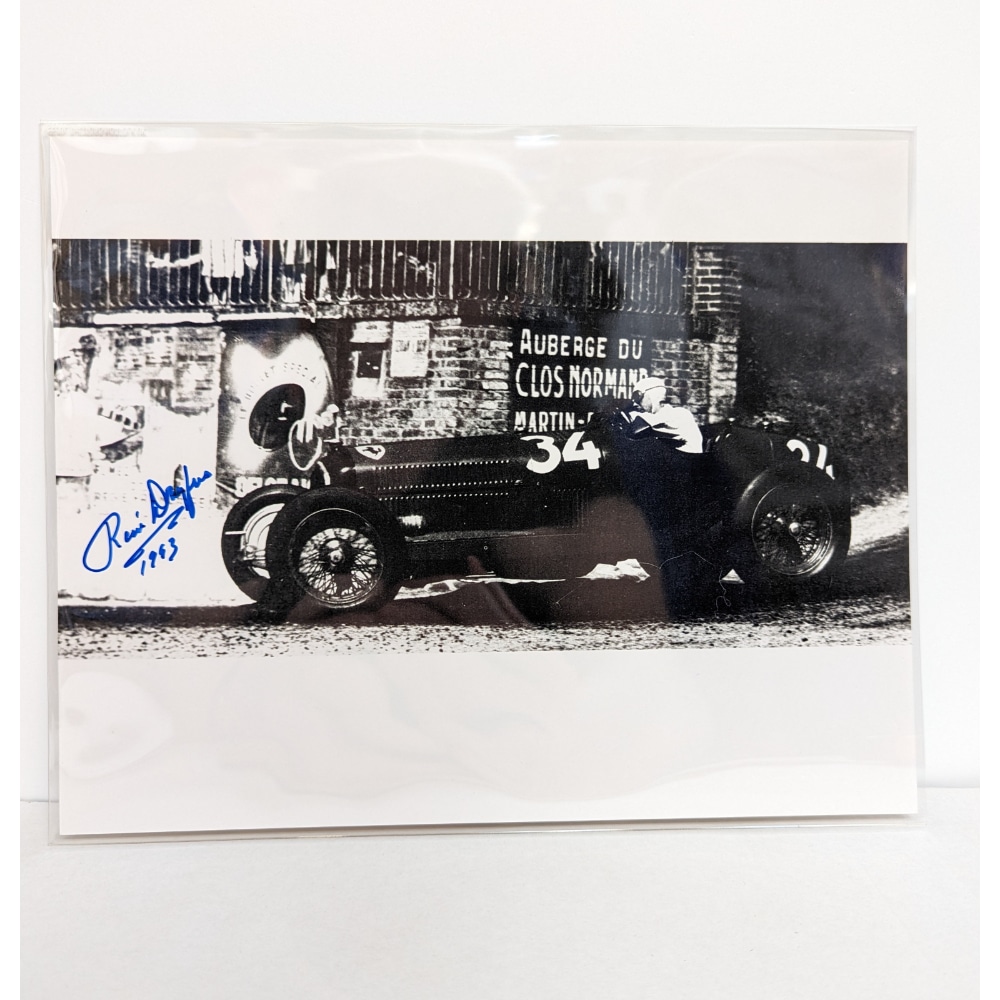 Vintage Signed René Dreyfus Alfa Romeo Photograph