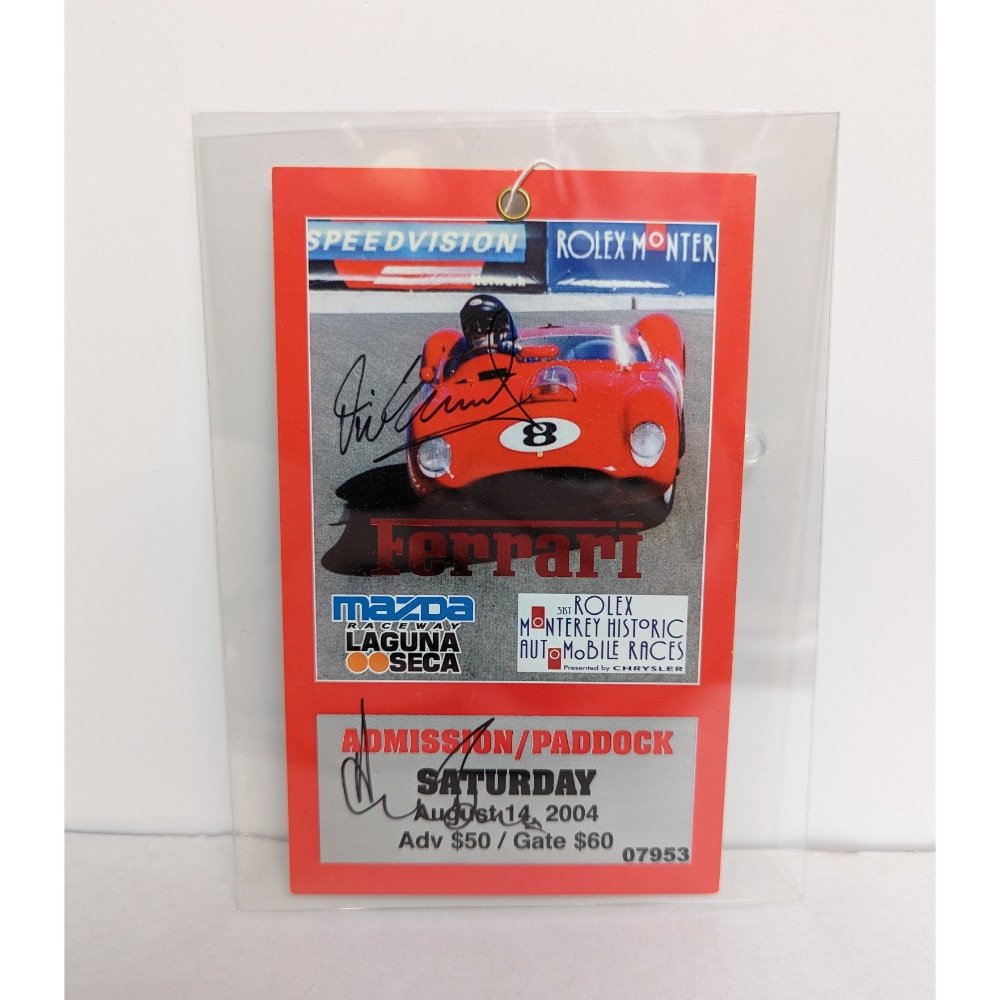 Signed Vic Elford & Derek Bell Monterey Race Pass