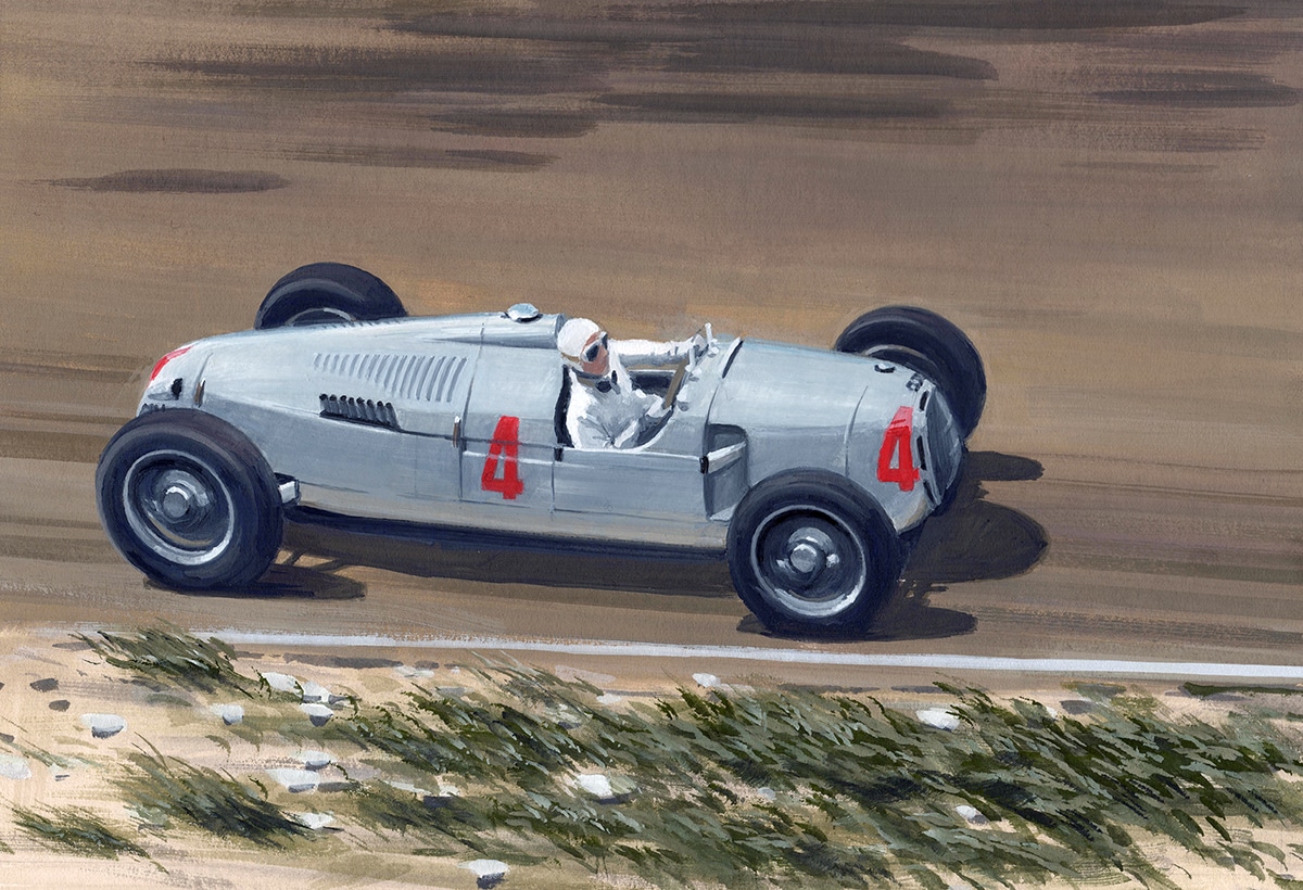 Bernd Rosemeyer / Auto Union C Type / Martin Tomlinson / Limited Edition Print