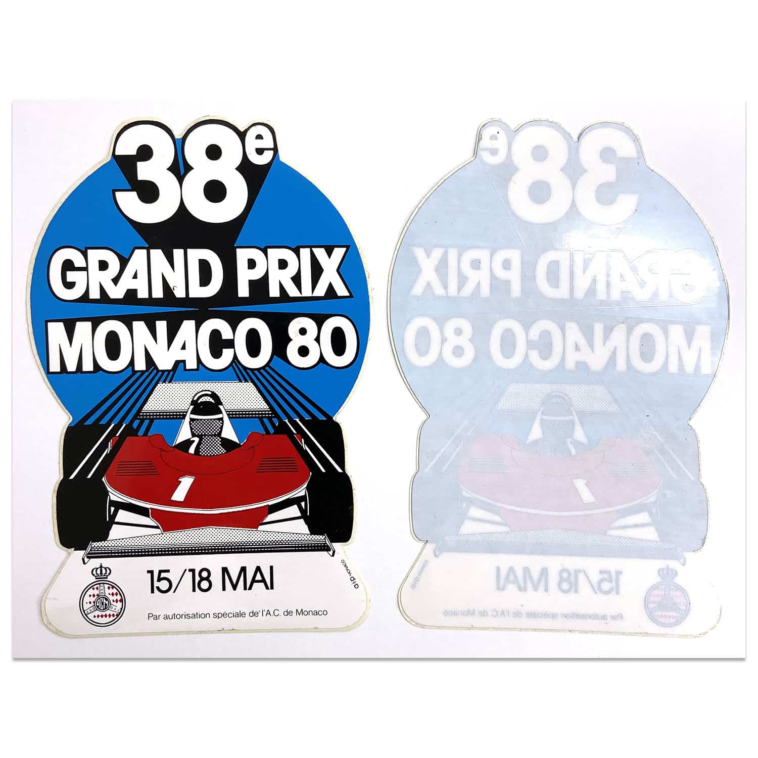 Monaco Grand Prix 1980 Sticker | Original vintage double sticker