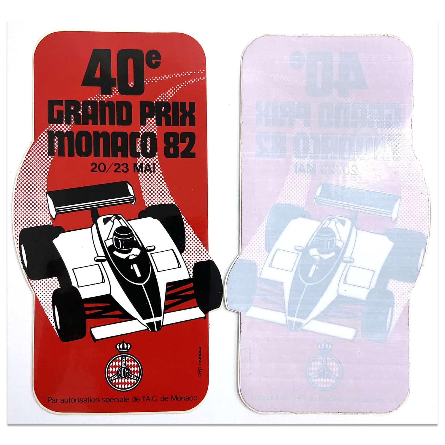 Monaco Grand Prix 1982 Sticker | Original vintage double sticker