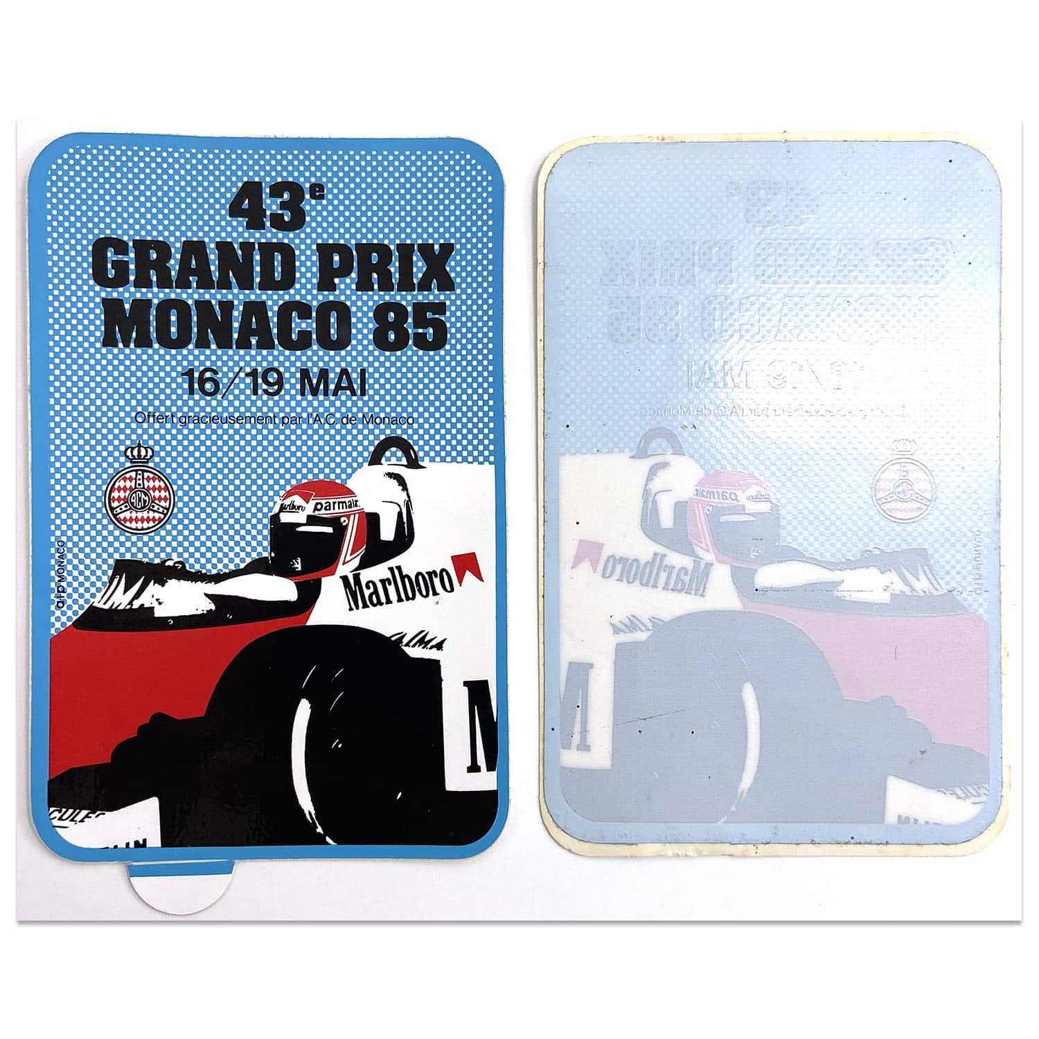 Monaco Grand Prix 1985 Sticker | Original vintage double sticker