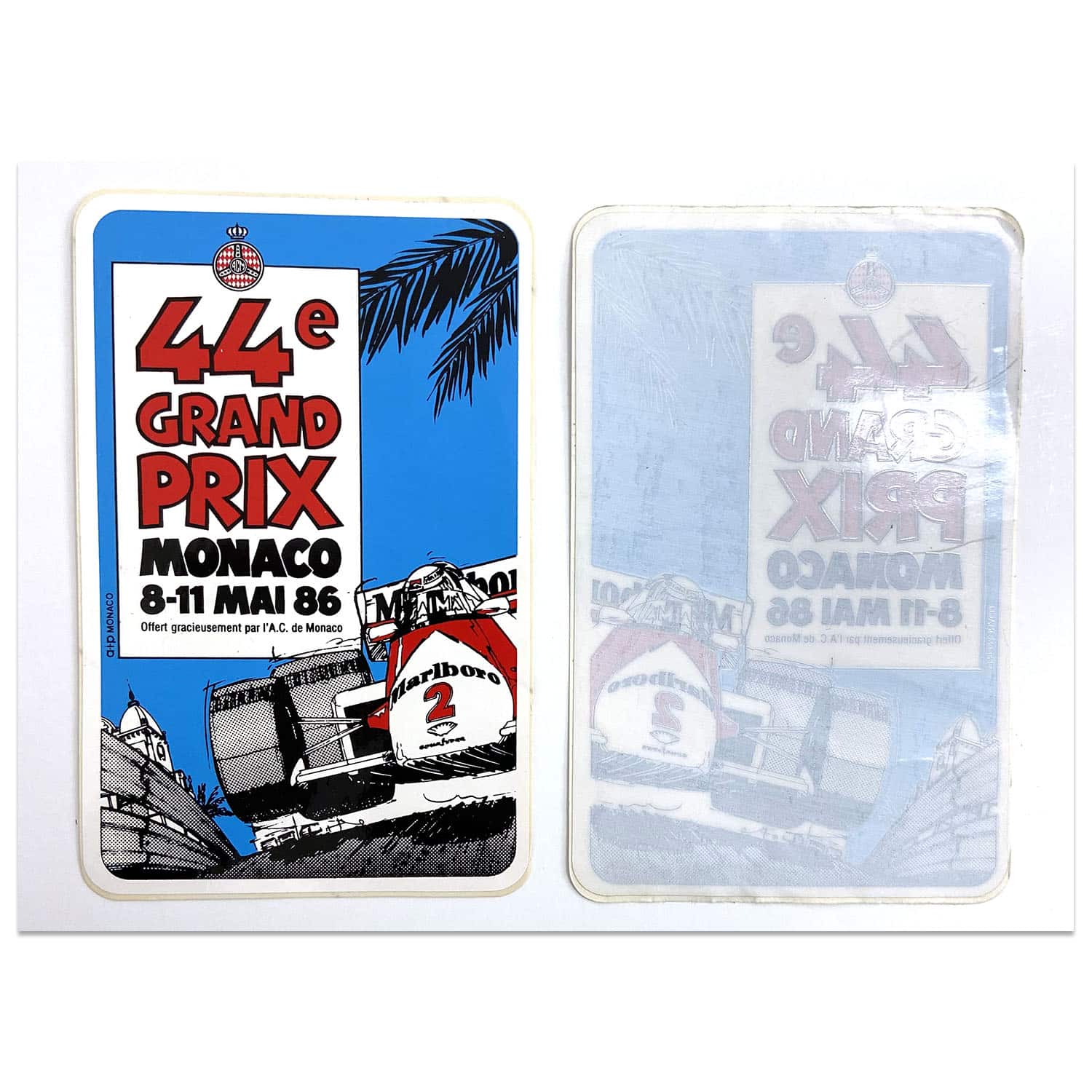 Monaco Grand Prix 1986 Sticker | Original vintage double sticker