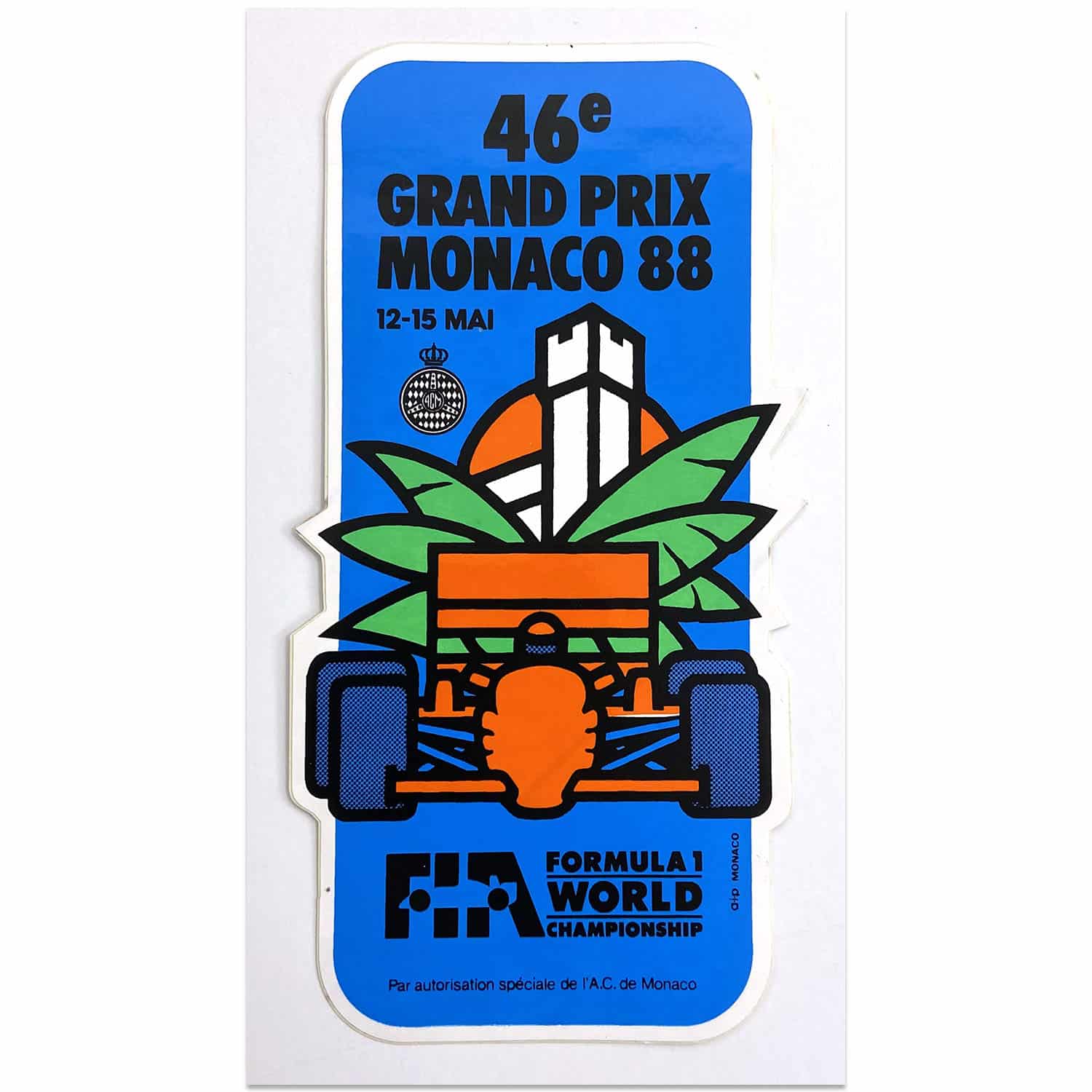 Monaco Grand Prix 1988 Sticker | Original vintage sticker