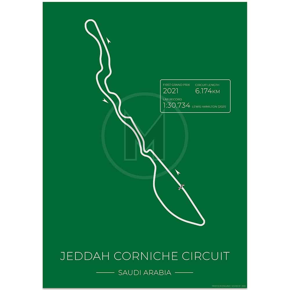 Jeddah Corniche Grand Prix Circuit | Saudi Arabria | Studio 72 Design | Poster