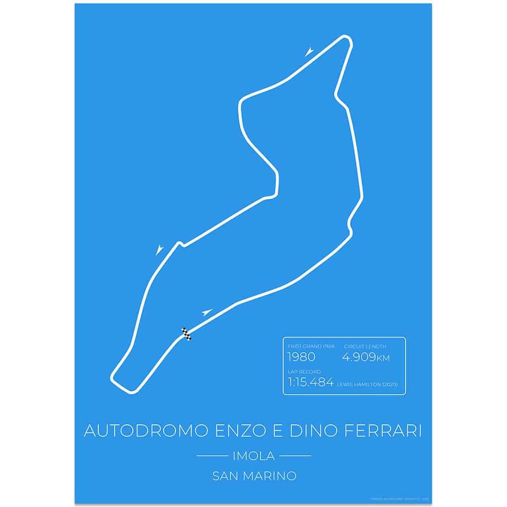 San Marino Grand Prix Circuit - Blue | Imola | Studio 72 Design | Poster