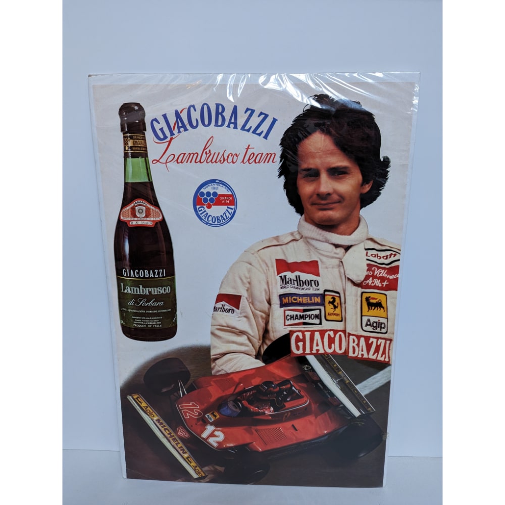 Original Vintage Gilles Villeneuve Lambrusco Poster