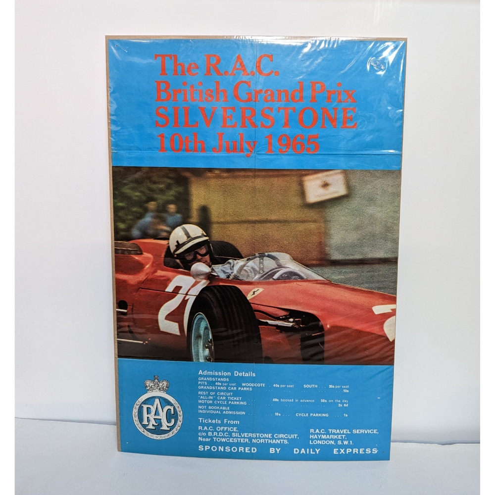 Original Vintage British Grand Prix 1965 Poster