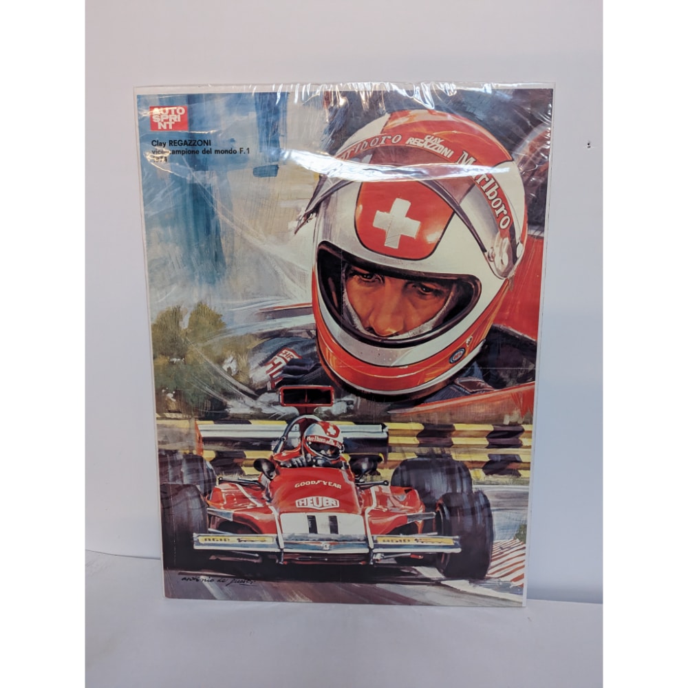 Original Vintage Clay Regazzoni Vice Champion 1974 Poster