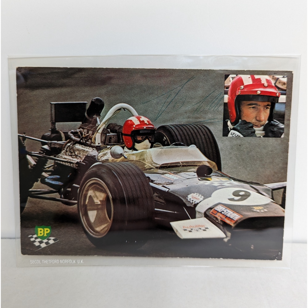 Vintage Signed Jo Siffert Lotus 1960s Postcard