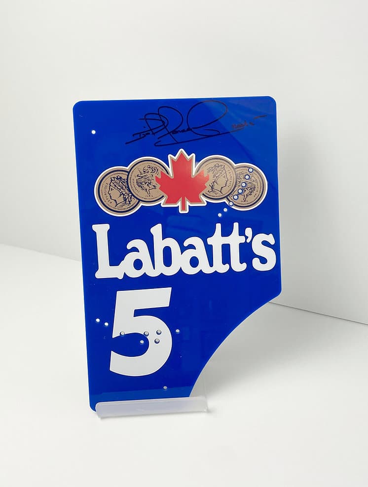 Nigel Mansell signed 1/2 scale Williams FW14B rear wing endpate