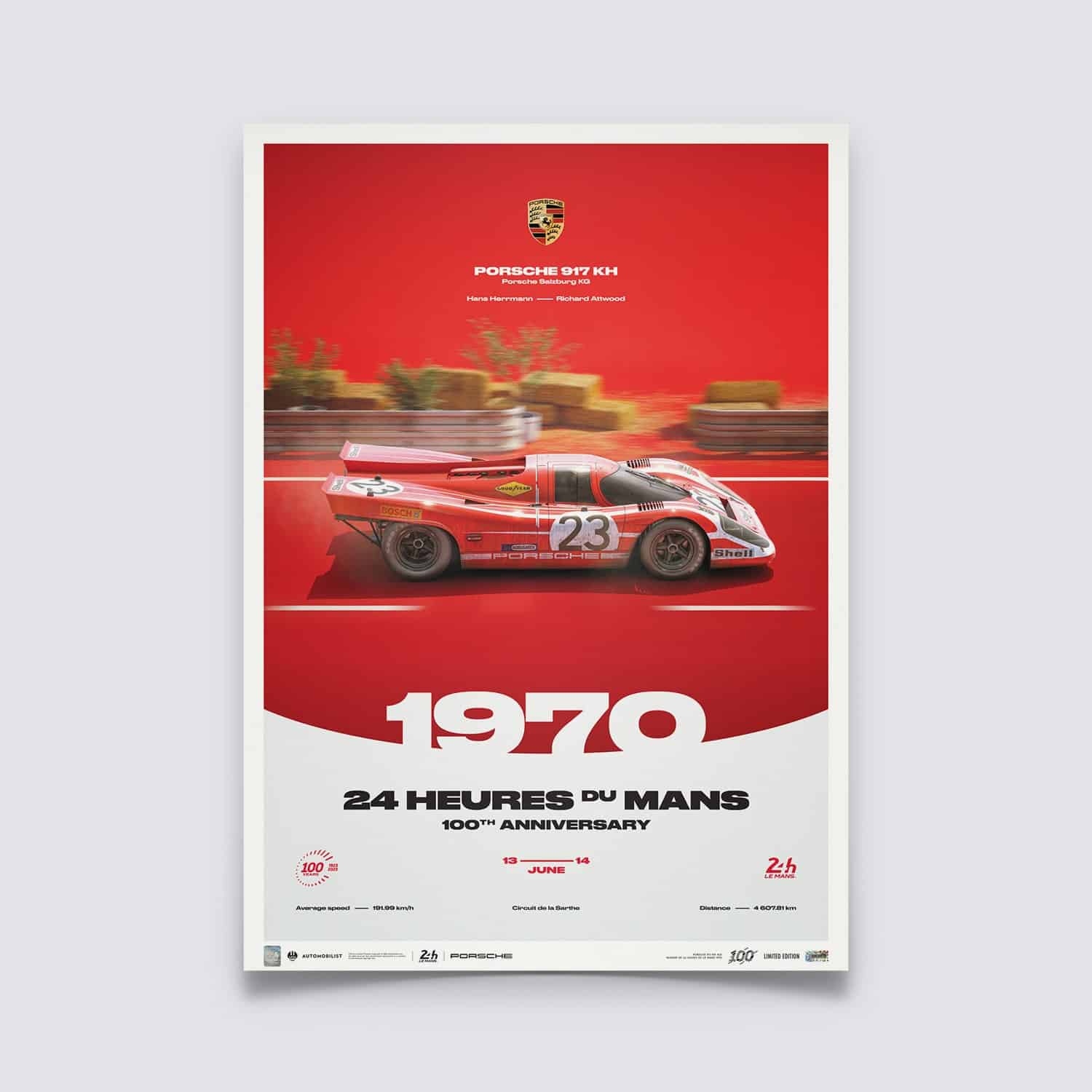 Porsche 917 KH | 24H Le Mans | 100th Anniversary - 1970 Poster