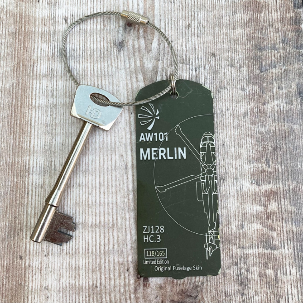 Reclaimed Merlin Helicopter Keyring/ Luggage Tag