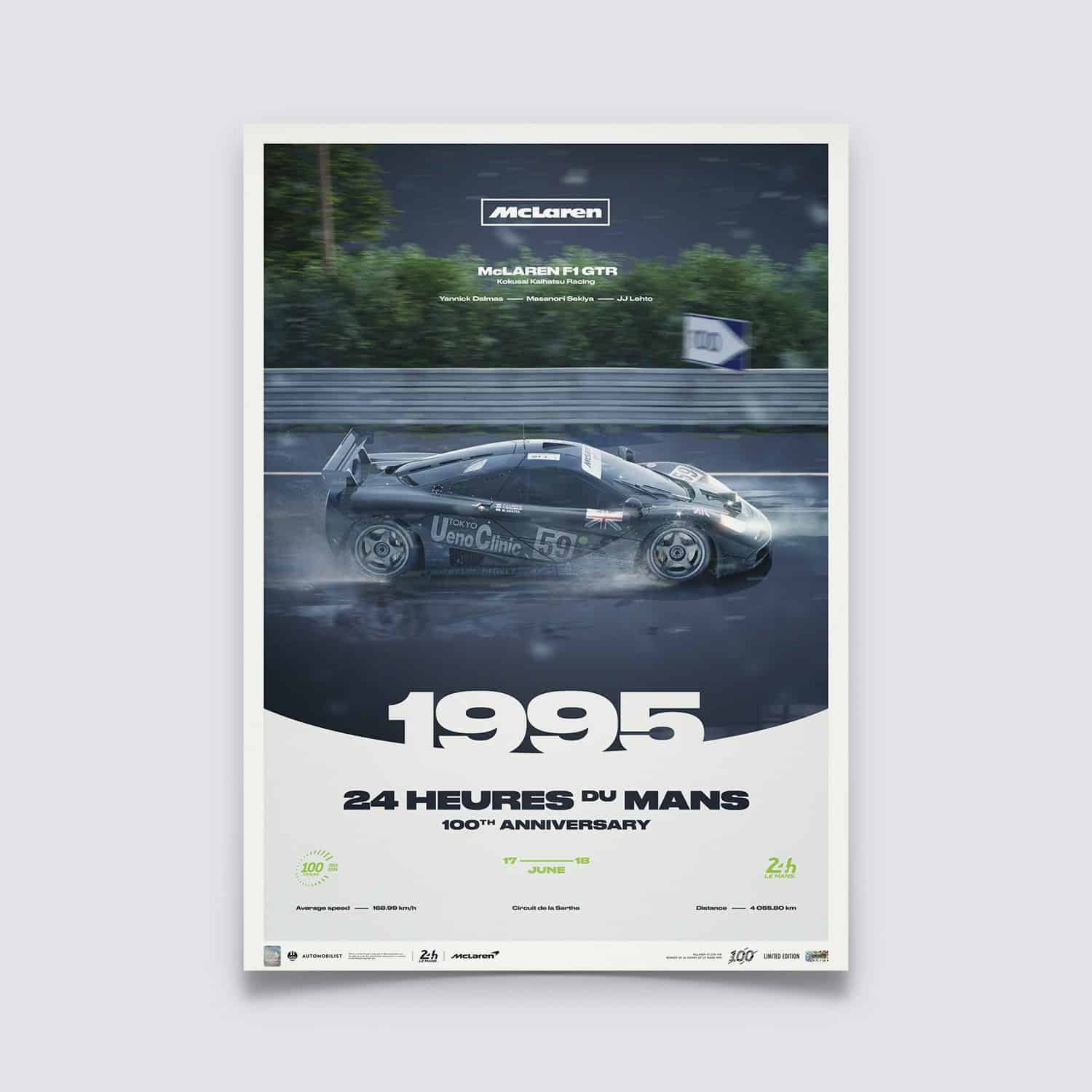 McLaren F1 GTR | 24H Le Mans | 100th Anniversary - 1995 Poster