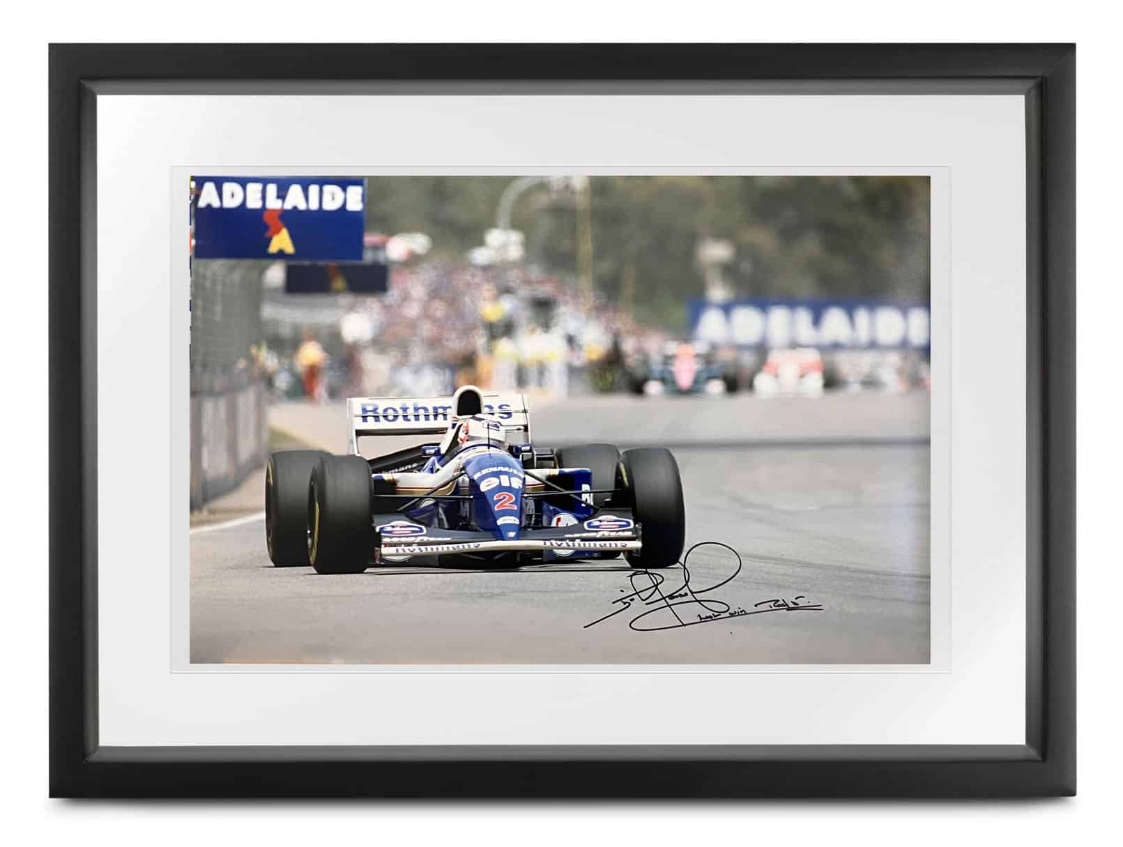 Nigel Mansell signed Williams 'Last Win' photograph