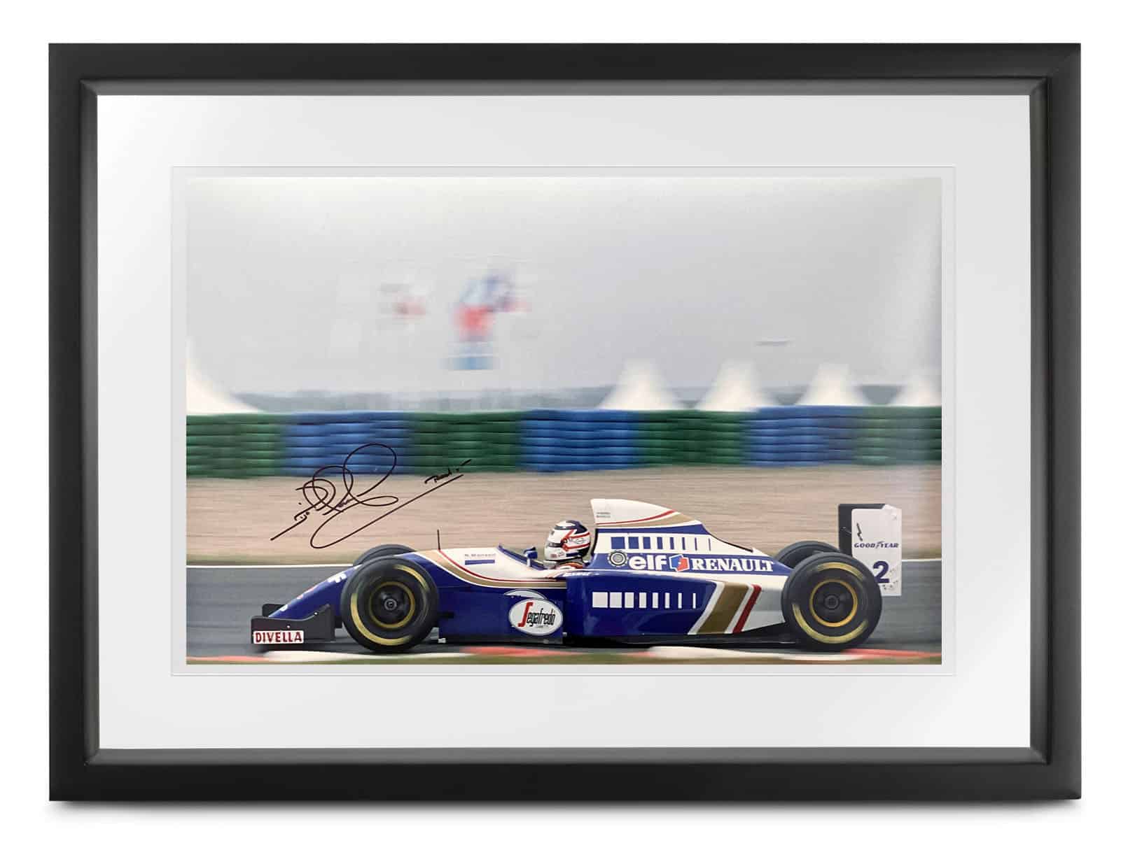 Nigel Mansell signed Williams FW16 photograph