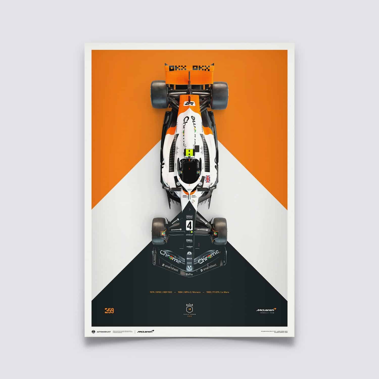 McLaren Formula 1 Team - Lando Norris - The Triple Crown Livery - 60th Anniversary - 2023 Poster