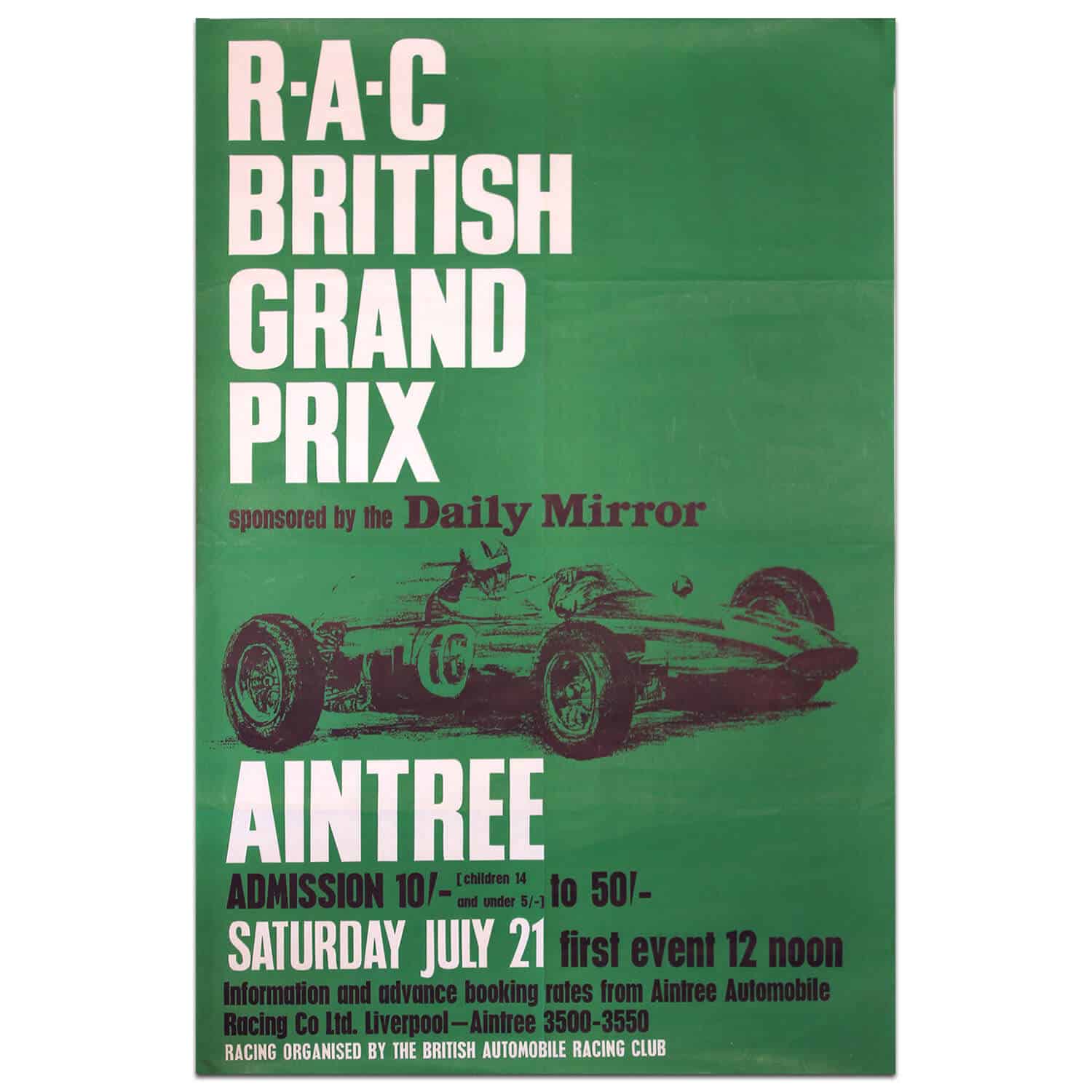 British | British Grand Prix 1962 Aintree | Original vintage poster