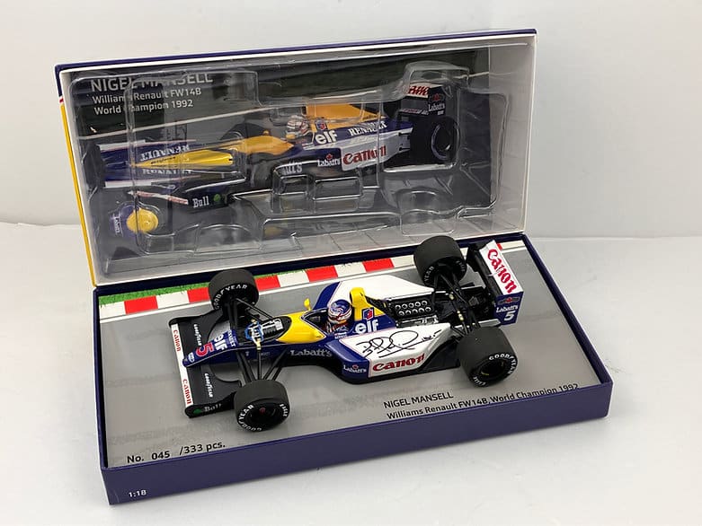 Nigel Mansell signed Williams FW14B, 1/18 Minichamps