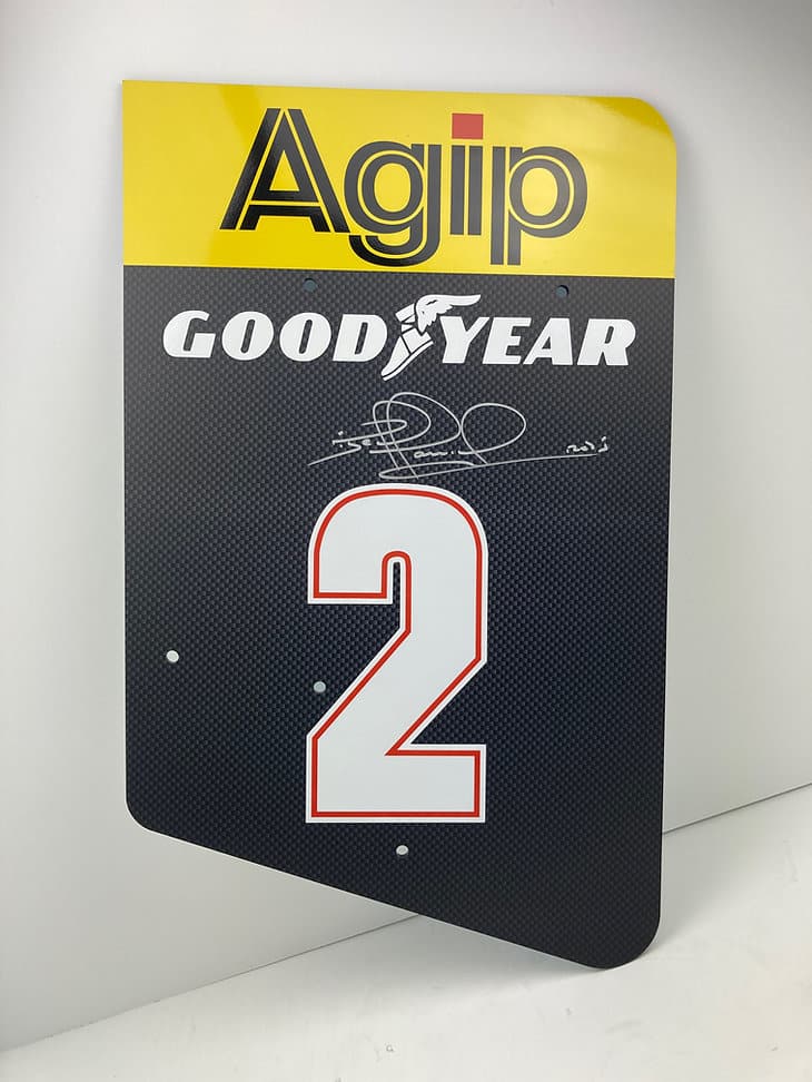 Nigel Mansell signed full size Ferrari rear wing endplate