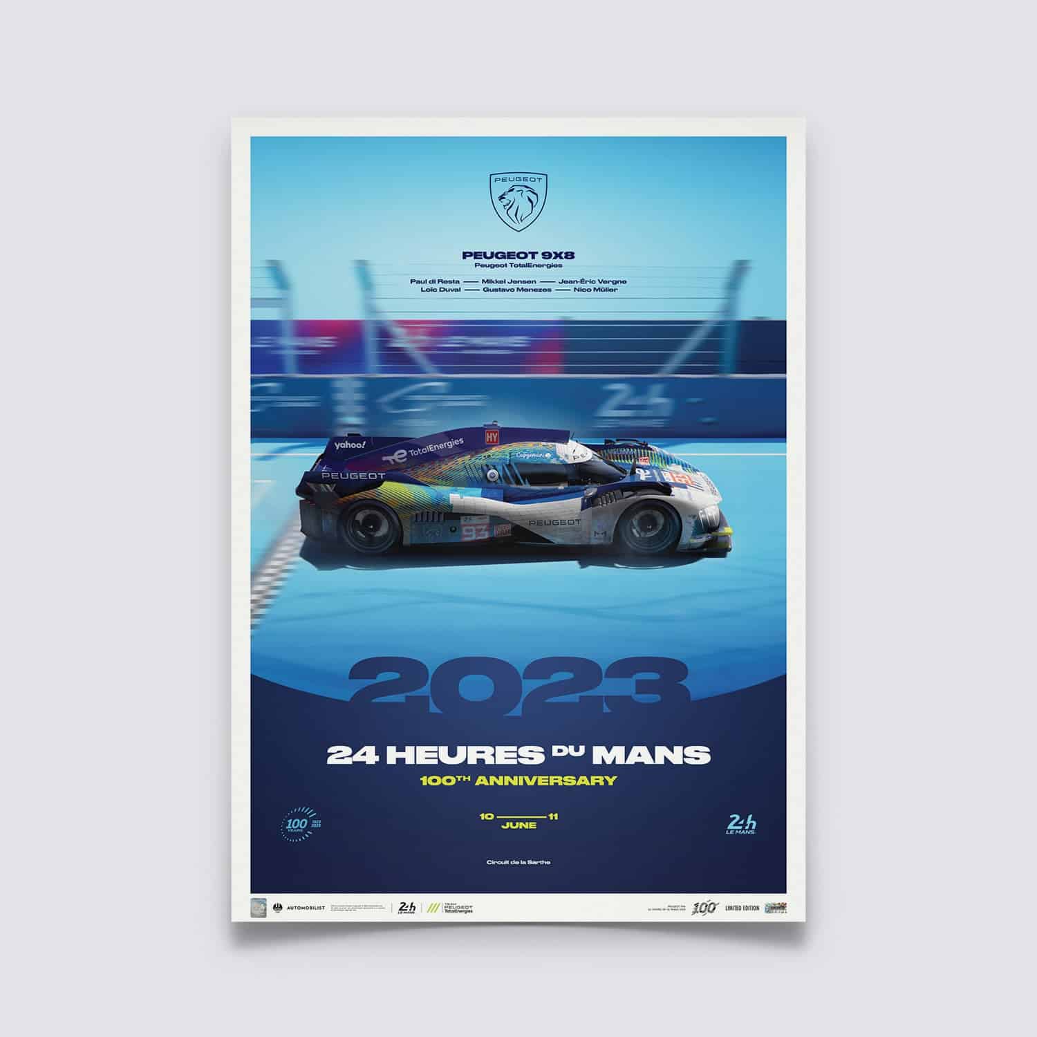 Peugeot 9X8 | 24H Le Mans | 100th Anniversary - 2023 Poster