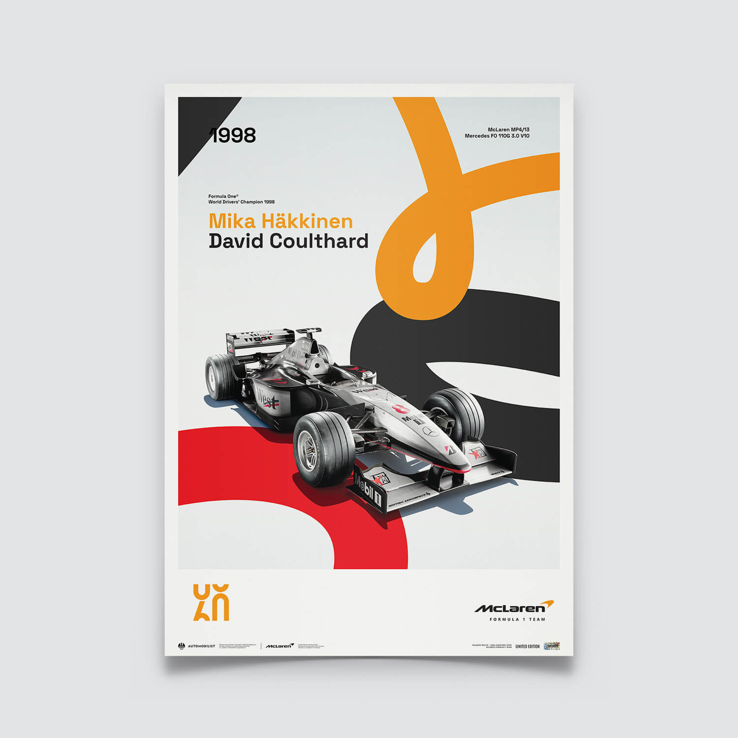 McLaren Racing - MP4/13 - 60th Anniversary - 1998 Poster