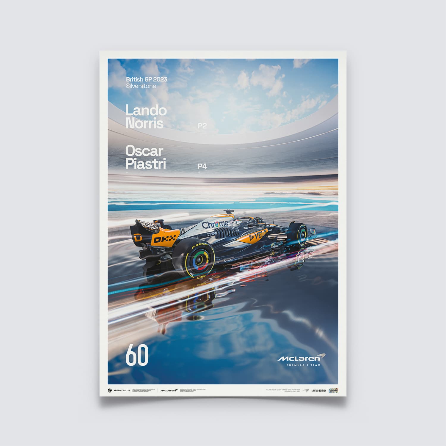 McLaren Formula 1 Team - Chrome Livery - 60th Anniversary - 2023 Poster