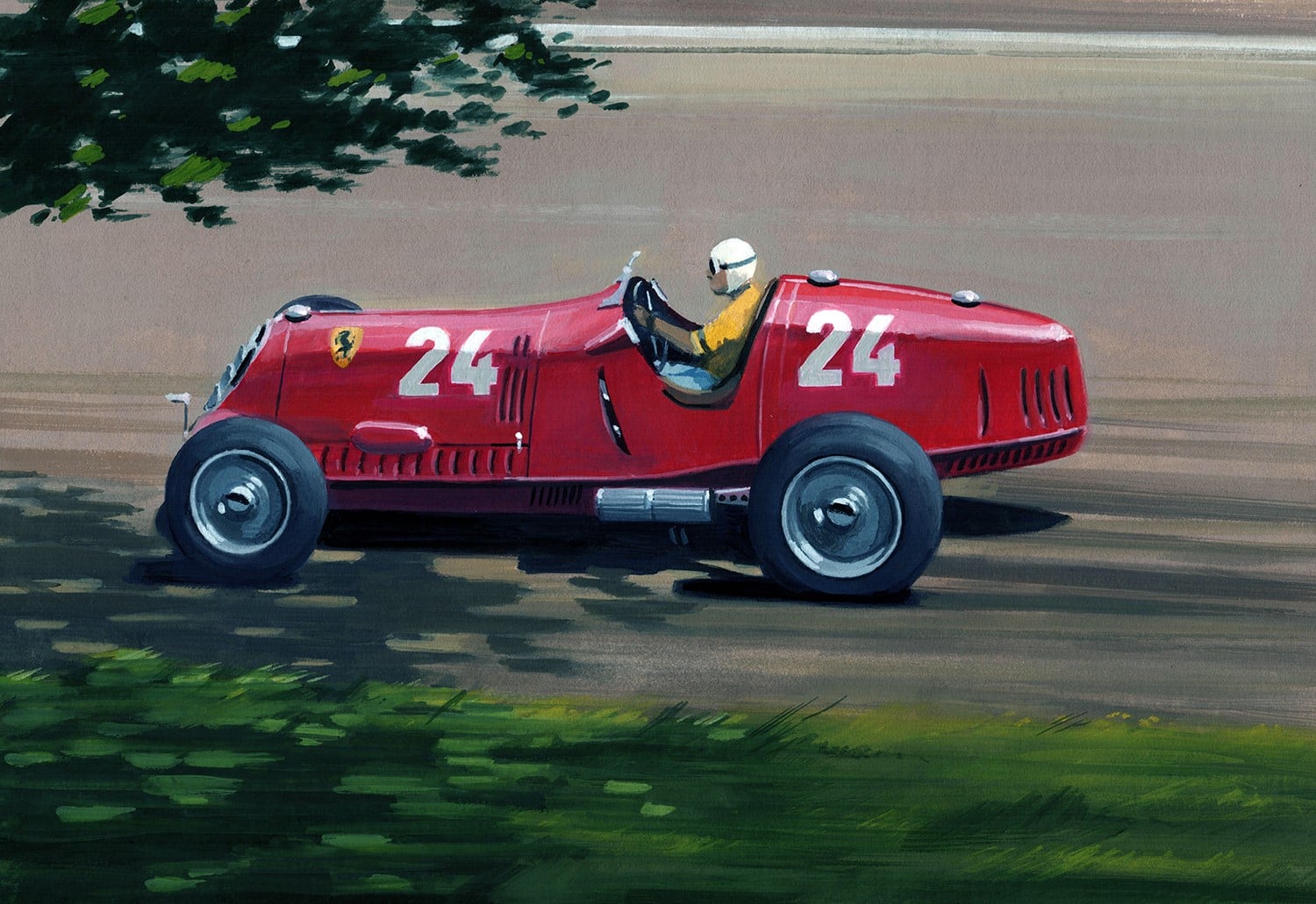 Tazio Nuvolari | Alfa Romeo 12C | Hungarian GP | 1936 | Martin Tomlinson | Limited Edition Print