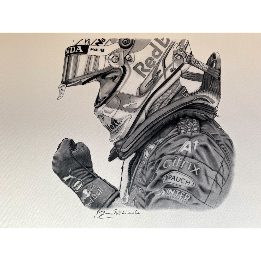 Max Verstappen Giclée Monochrome Print