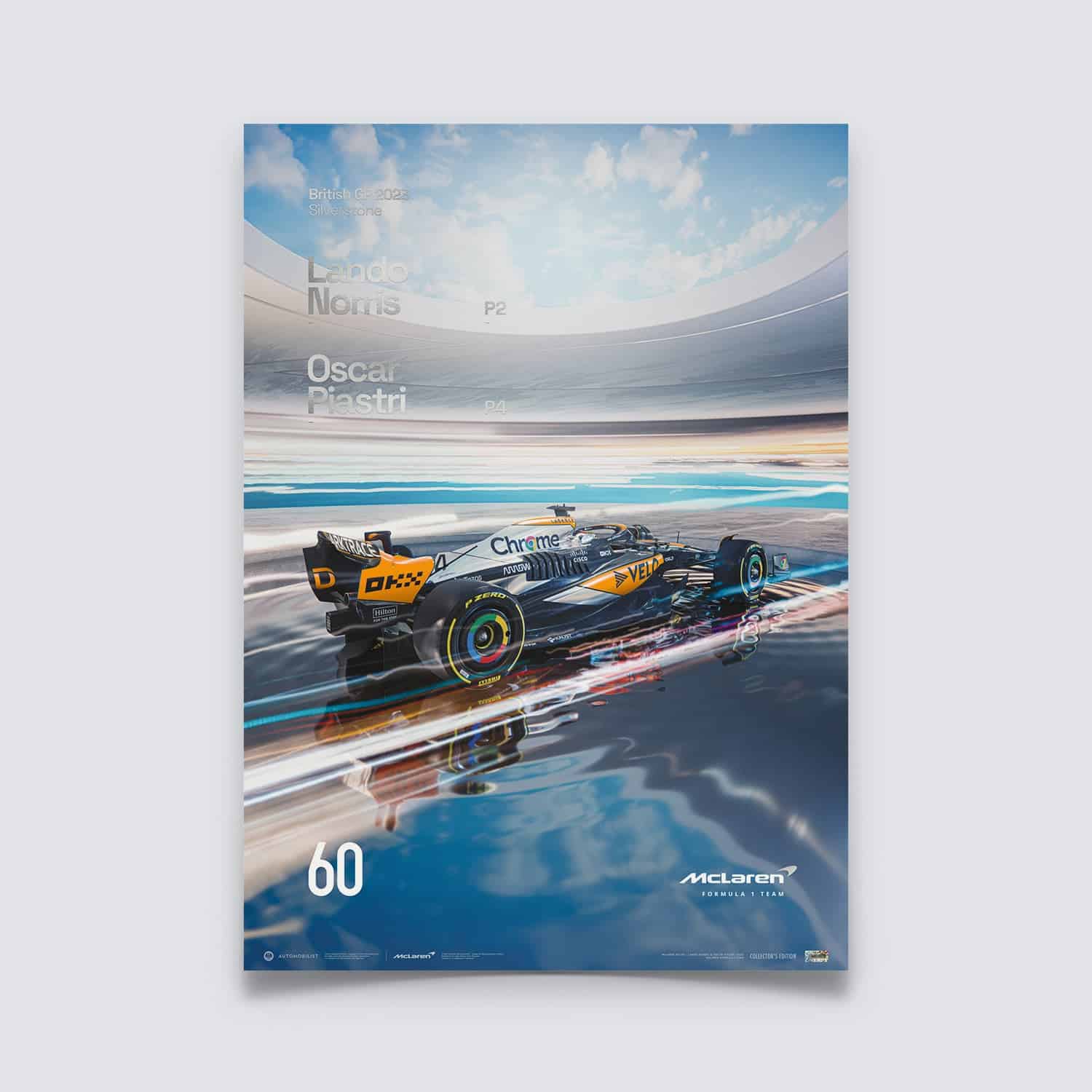 McLaren Formula 1 Team - Chrome Livery - 60th Anniversary - 2023 | Collector's Edition Poster