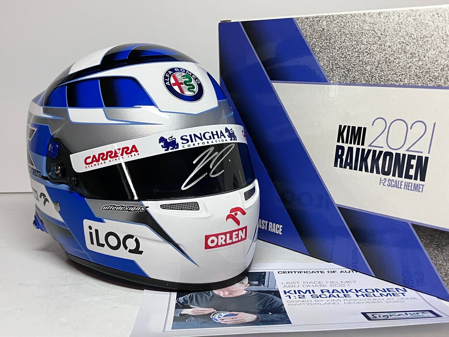 Kimi Räikkönen Signed | 1/2 scale 'final race' Display Helmet