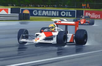Product image for Ayrton Senna | McLaren MP4/4| British Grand Prix | 1988 | Martin Tomlinson | Limited Edition