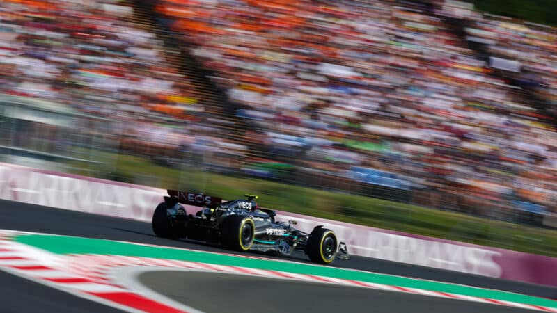 Mercedes F1 car of Lewis Hamilton at 2023 Hungarian Grand Prix