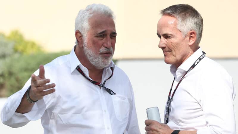 Martin Whitmarsh with Lawrence Stroll in F1 paddock